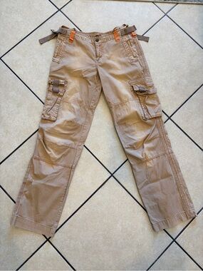 nick & mo vintage low-rise bleached cargo pants
